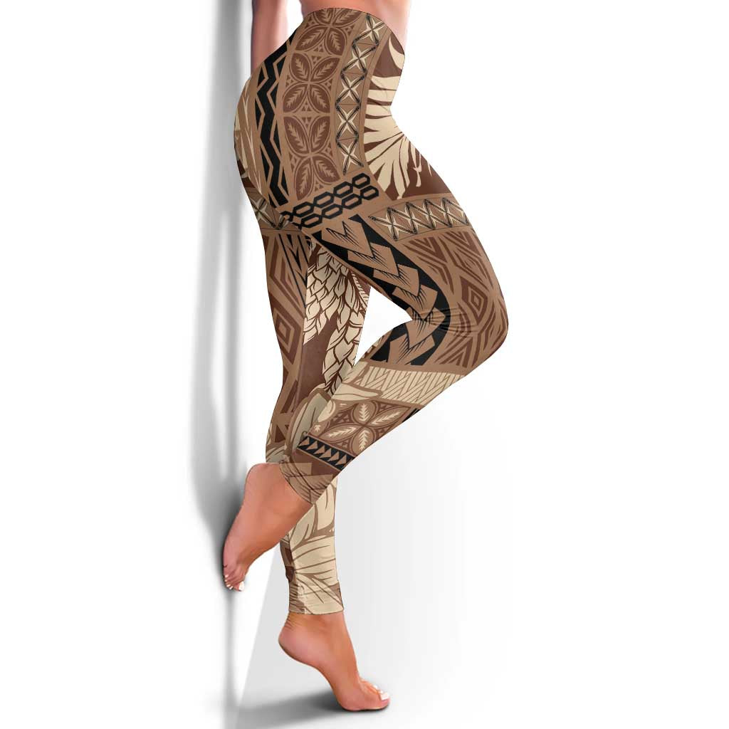 Samoa Women's Day Leggings Tiale Flower Mix Siapo Tapa LT7