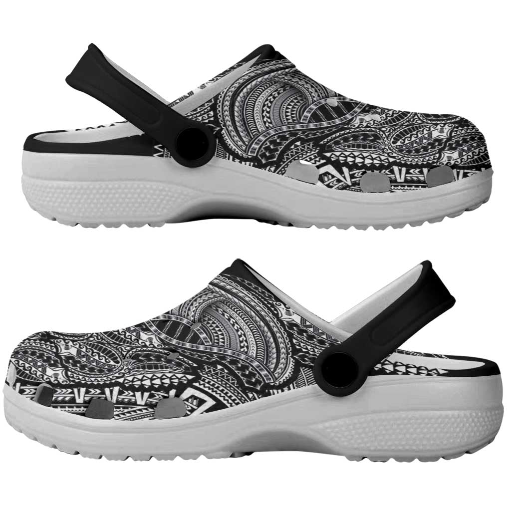Samoan DNA Art Tattoo Clogs Shoes Polynesian Pattern Black Color LT03 - Polynesian Pride