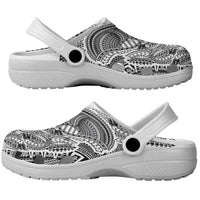 Samoan DNA Art Tattoo Clogs Shoes Polynesian Pattern White Color