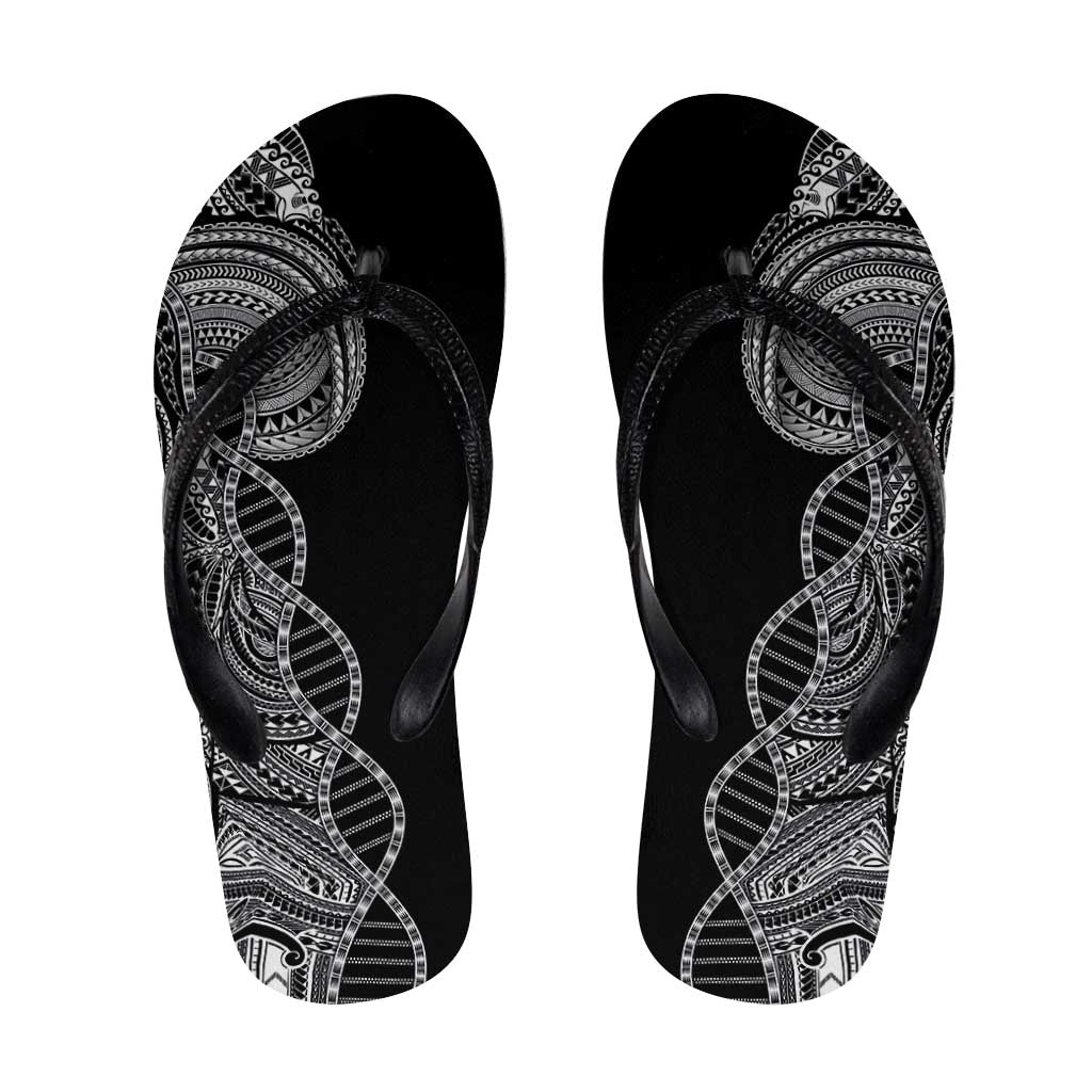 Samoan DNA Art Tattoo Flip Flops Polynesian Pattern Black Color LT03 Black - Polynesian Pride