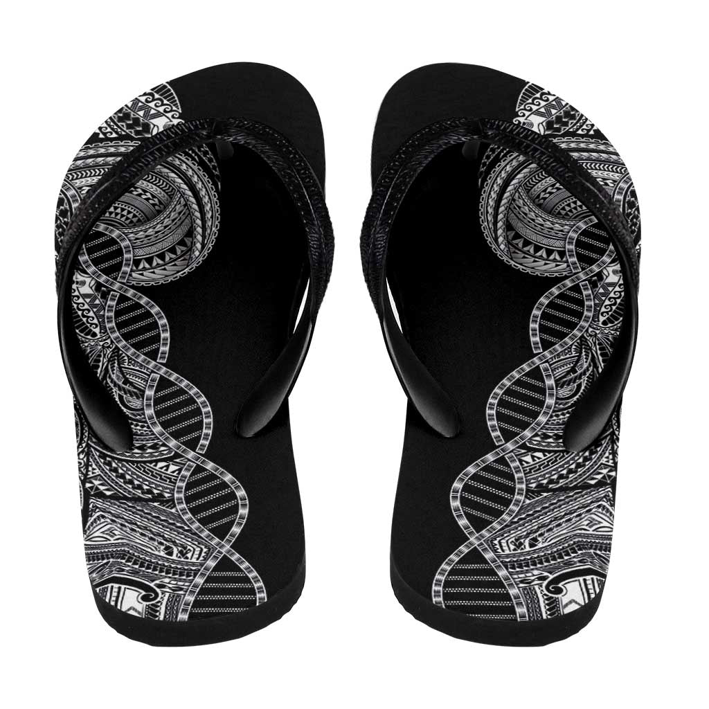 Samoan DNA Art Tattoo Flip Flops Polynesian Pattern Black Color LT03 - Polynesian Pride