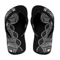 Samoan DNA Art Tattoo Flip Flops Polynesian Pattern Black Color LT03 - Polynesian Pride