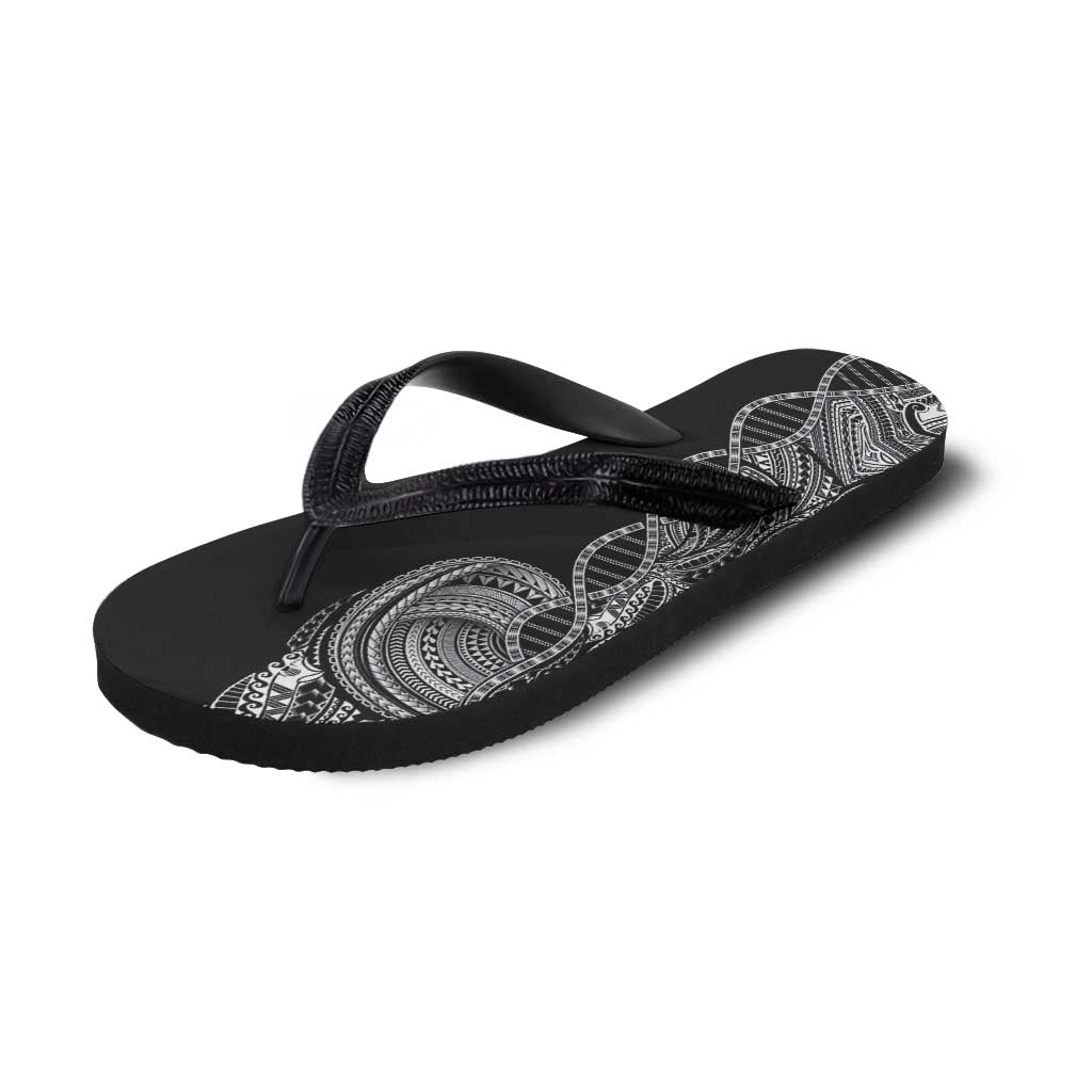 Samoan DNA Art Tattoo Flip Flops Polynesian Pattern Black Color LT03 - Polynesian Pride