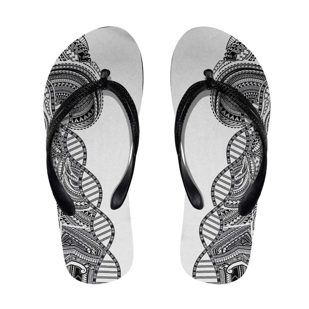 Samoan DNA Art Tattoo Flip Flops Polynesian Pattern White Color LT03 White - Polynesian Pride