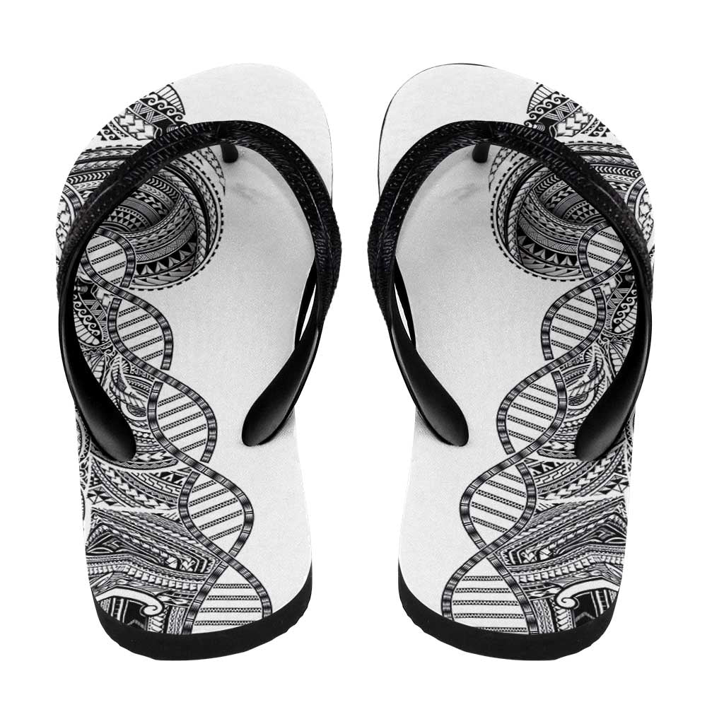 Samoan DNA Art Tattoo Flip Flops Polynesian Pattern White Color LT03 - Polynesian Pride