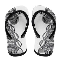 Samoan DNA Art Tattoo Flip Flops Polynesian Pattern White Color LT03 - Polynesian Pride