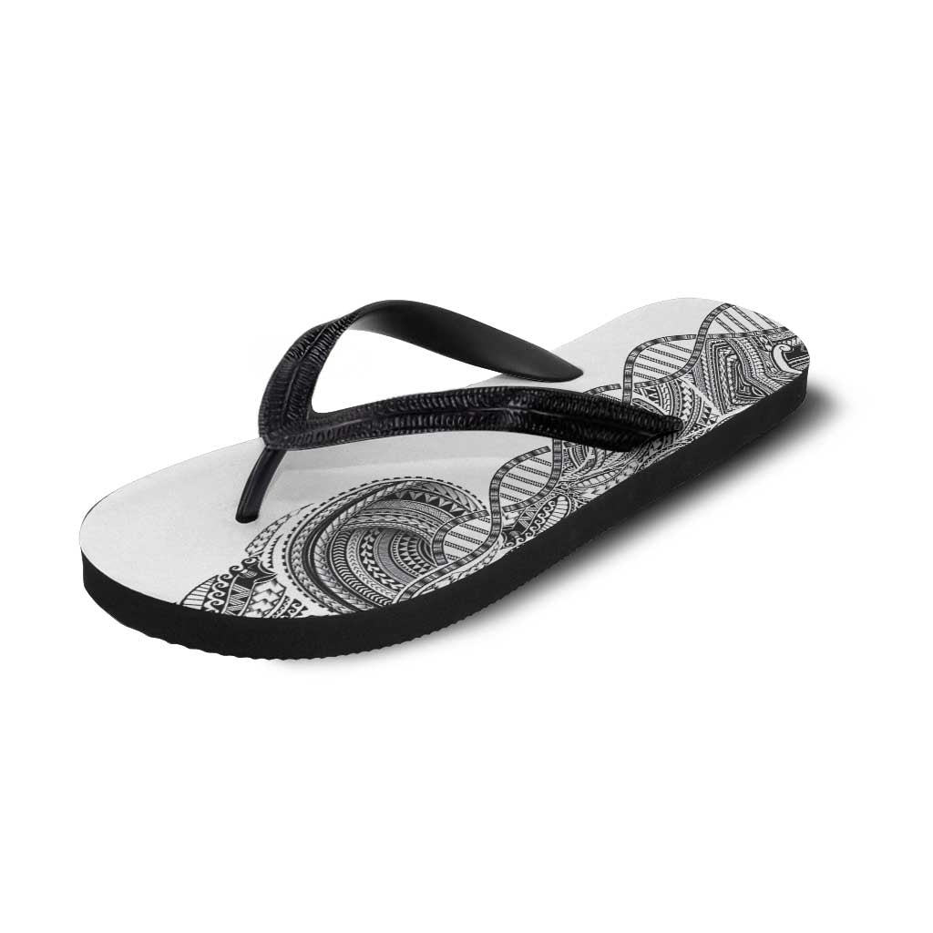 Samoan DNA Art Tattoo Flip Flops Polynesian Pattern White Color LT03 - Polynesian Pride