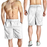 Samoan DNA Art Tattoo Shorts for Men Polynesian Pattern All White LT03 - Polynesian Pride