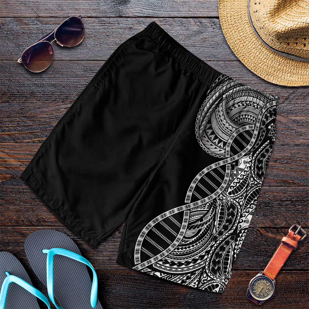 Samoan DNA Art Tattoo Shorts for Men Polynesian Pattern Black Color LT03 Black - Polynesian Pride
