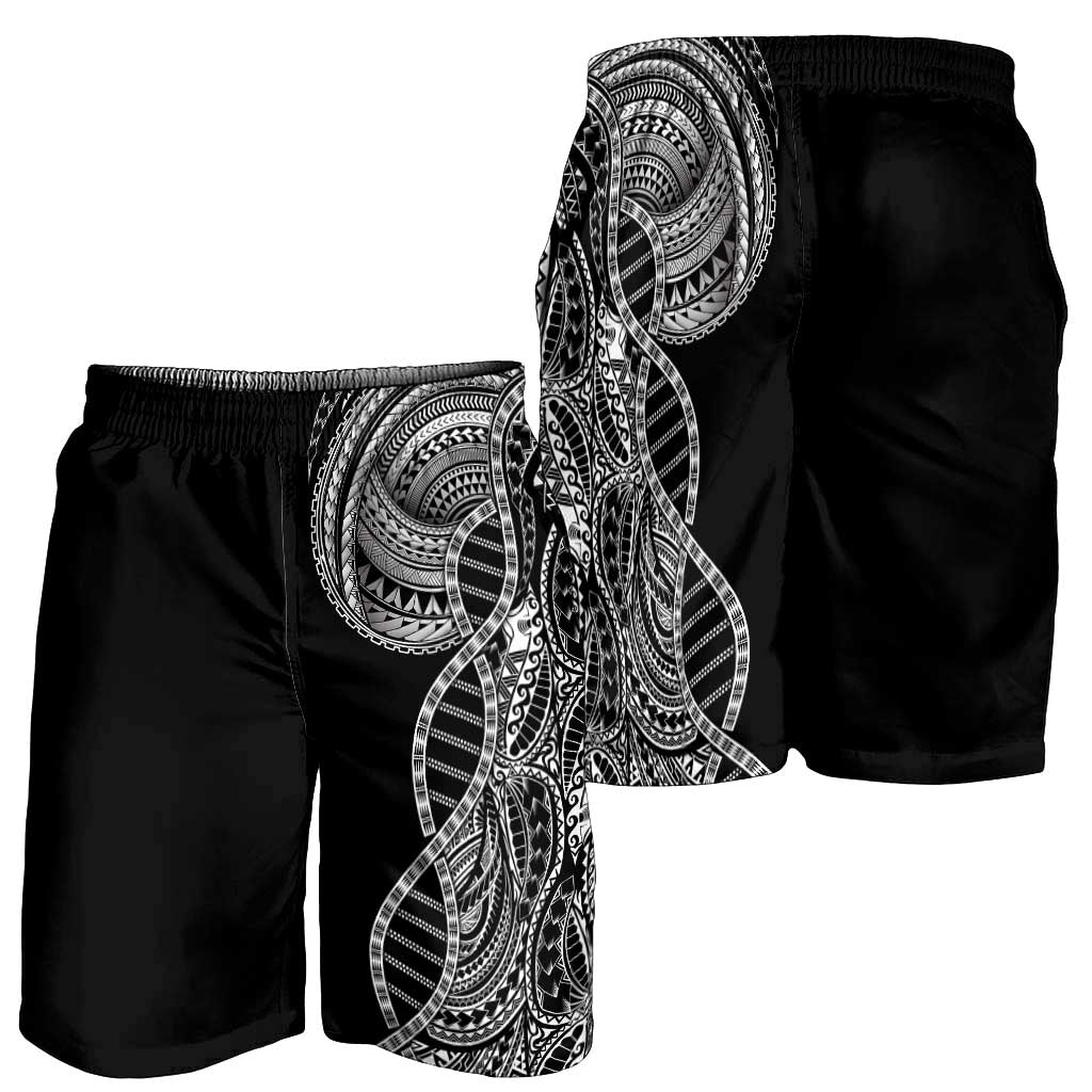 Samoan DNA Art Tattoo Shorts for Men Polynesian Pattern Black Color LT03 - Polynesian Pride