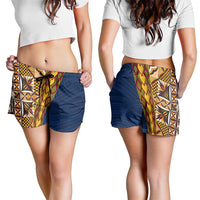 Samoan Siapo Shorts for Women Tatau Pattern Half Style LT03 - Polynesian Pride