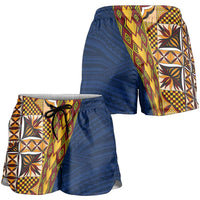 Samoan Siapo Shorts for Women Tatau Pattern Half Style LT03 - Polynesian Pride