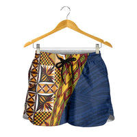 Samoan Siapo Shorts for Women Tatau Pattern Half Style LT03 - Polynesian Pride