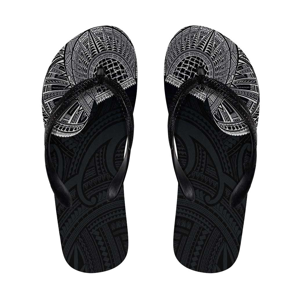 Samoan Traditional Art Tattoos Flip Flops Tatau Roman Reigns Black Color - Polynesian Pride