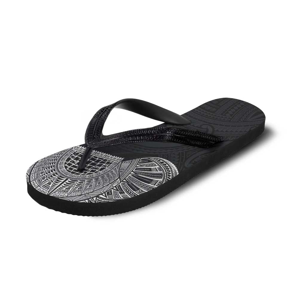 Samoan Traditional Art Tattoos Flip Flops Tatau Roman Reigns Black Color - Polynesian Pride