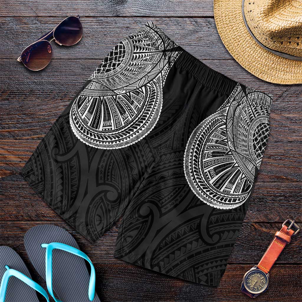 Samoan Traditional Art Tattoos Shorts for Men Tatau Roman Reigns Black Color LT03 Black - Polynesian Pride