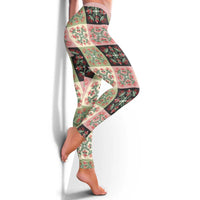 Seamless Pattern Pikake Lei Leggings Floral Squares Pikake - Polynesian Pride