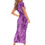 Polynesian Pride Matching Tropical Couple Outfits Hawaii Palm Leaf Purple Bodycon Dress And Hawaii Shirt