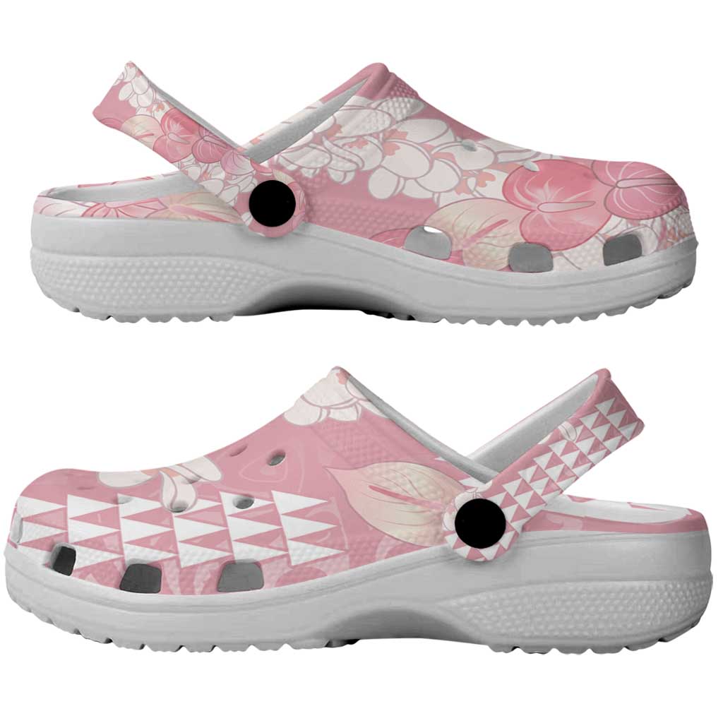 Soft Pink Hawaii Anthurium Plumeria Lei Clogs Shoes LT9 - Polynesian Pride
