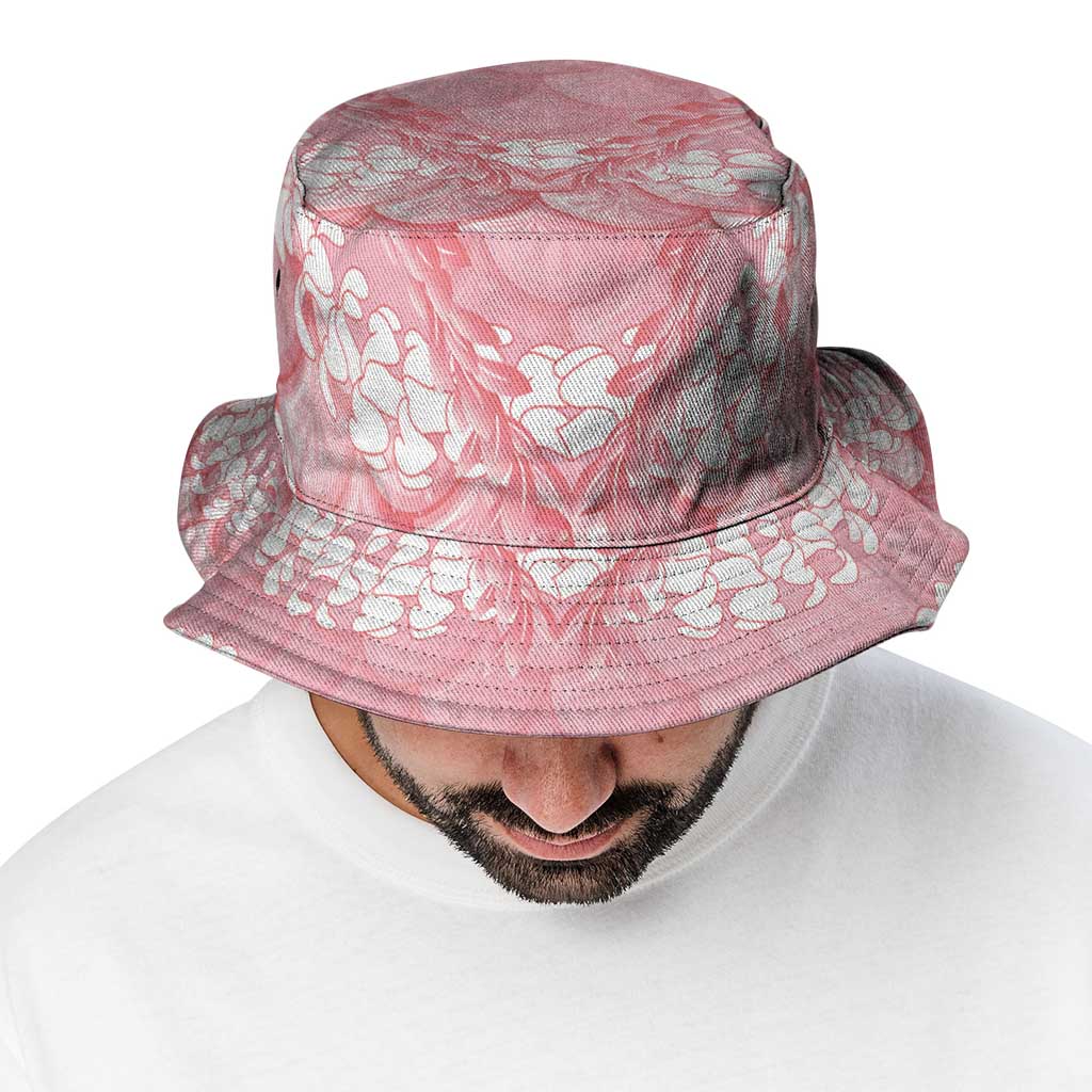 Soft Pink Mermaid Puakenikeni Maile Lei Bucket Hat LT01 - Polynesian Pride