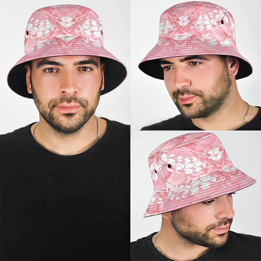 Soft Pink Mermaid Puakenikeni Maile Lei Bucket Hat LT01 - Polynesian Pride