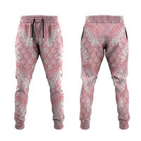 Soft Pink Mermaid Puakenikeni Maile Lei Jogger Pants LT01 Pink - Polynesian Pride