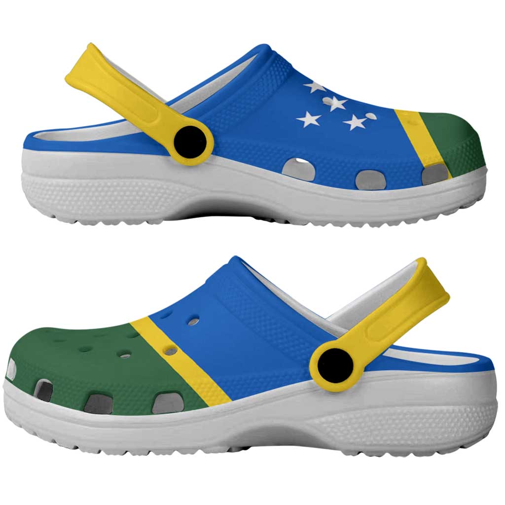 Solomon Islands Clogs Shoes Heritage Palette Flag-Inspired - Polynesian Pride