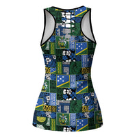 Solomon Islands Meri Kirihimete Hollow Tank Top Pacific Patchwork Xmas Vibes - Polynesian Pride