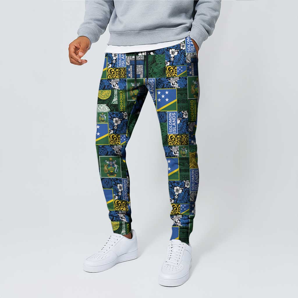 Solomon Islands Meri Kirihimete Jogger Pants Pacific Patchwork Xmas Vibes LT9 - Polynesian Pride