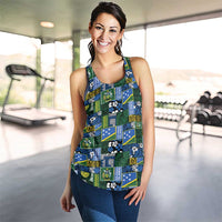 Solomon Islands Meri Kirihimete Women Racerback Tank Pacific Patchwork Xmas Vibes LT9 - Polynesian Pride