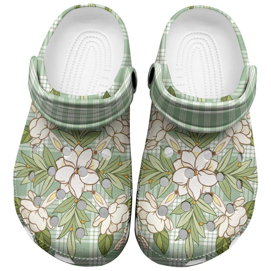 Squares Maile Leaf Clogs Shoes Turquoise Palaka Hawaiian Quilt Pattern - Polynesian Pride
