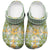 Squares Puakenikeni and Kalo Clogs Shoes Turquoise Palaka Hawaiian Quilt Pattern - Polynesian Pride