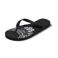 Super Samoa-Six Eight Five to The World Flip Flops Traditional Samoan Tattoo Black Color LT03 - Polynesian Pride