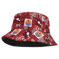 Tahiti Oaoa I Teie Noera Bucket Hat Pacific Patchwork Xmas Vibes - Polynesian Pride