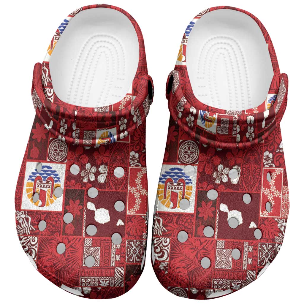Tahiti Oaoa I Teie Noera Clogs Shoes Pacific Patchwork Xmas Vibes - Polynesian Pride
