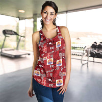 Tahiti Oaoa I Teie Noera Women Racerback Tank Pacific Patchwork Xmas Vibes - Polynesian Pride