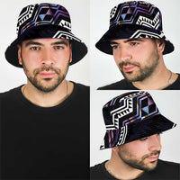 Taniko Aotearoa Mix Paua Shell Bucket Hat Niho Taniwha Lilac Glitter LT01 - Polynesian Pride