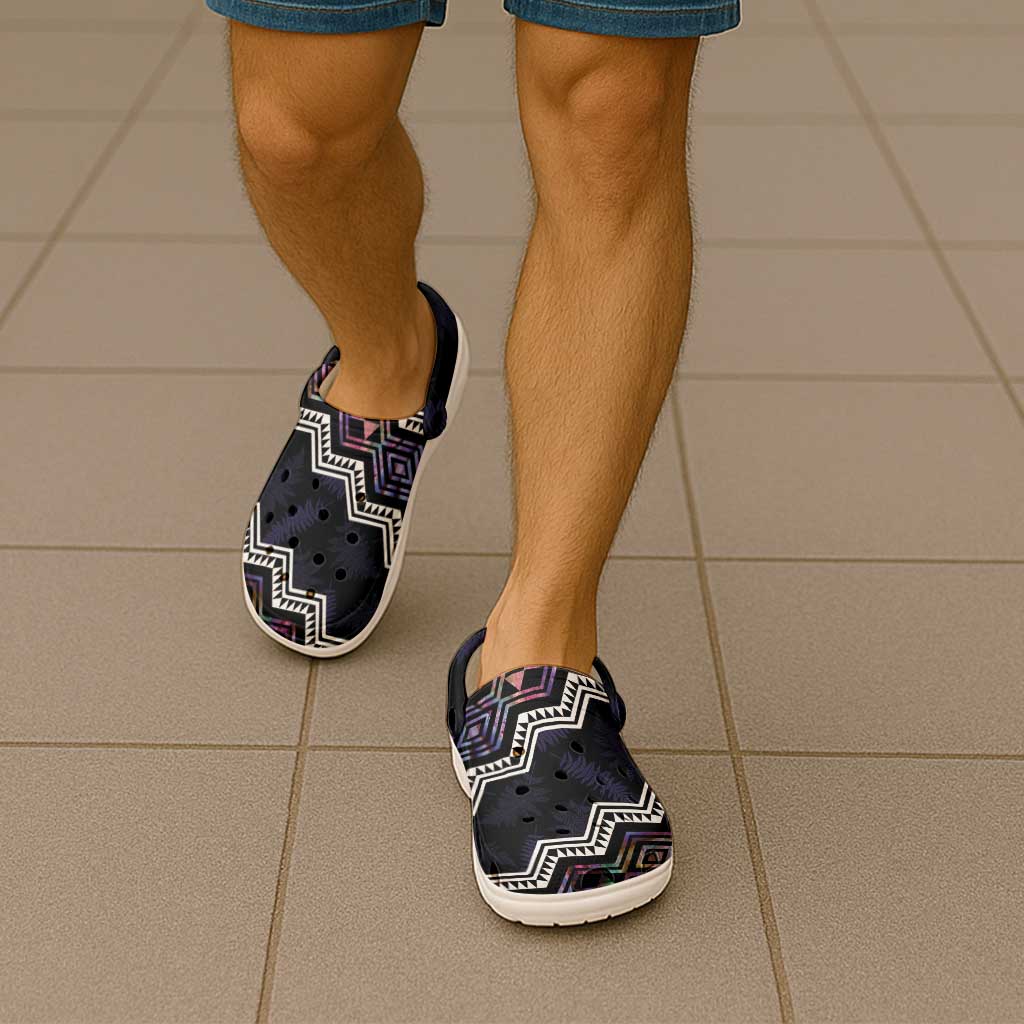 Taniko Aotearoa Mix Paua Shell Clogs Shoes Niho Taniwha Lilac Glitter - Polynesian Pride