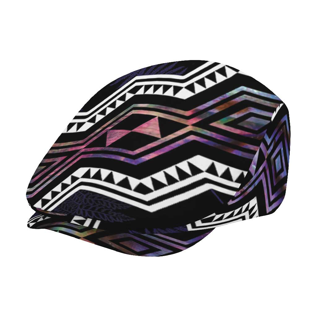 Taniko Aotearoa Mix Paua Shell Jeff Hat Niho Taniwha Lilac Glitter LT01 - Polynesian Pride