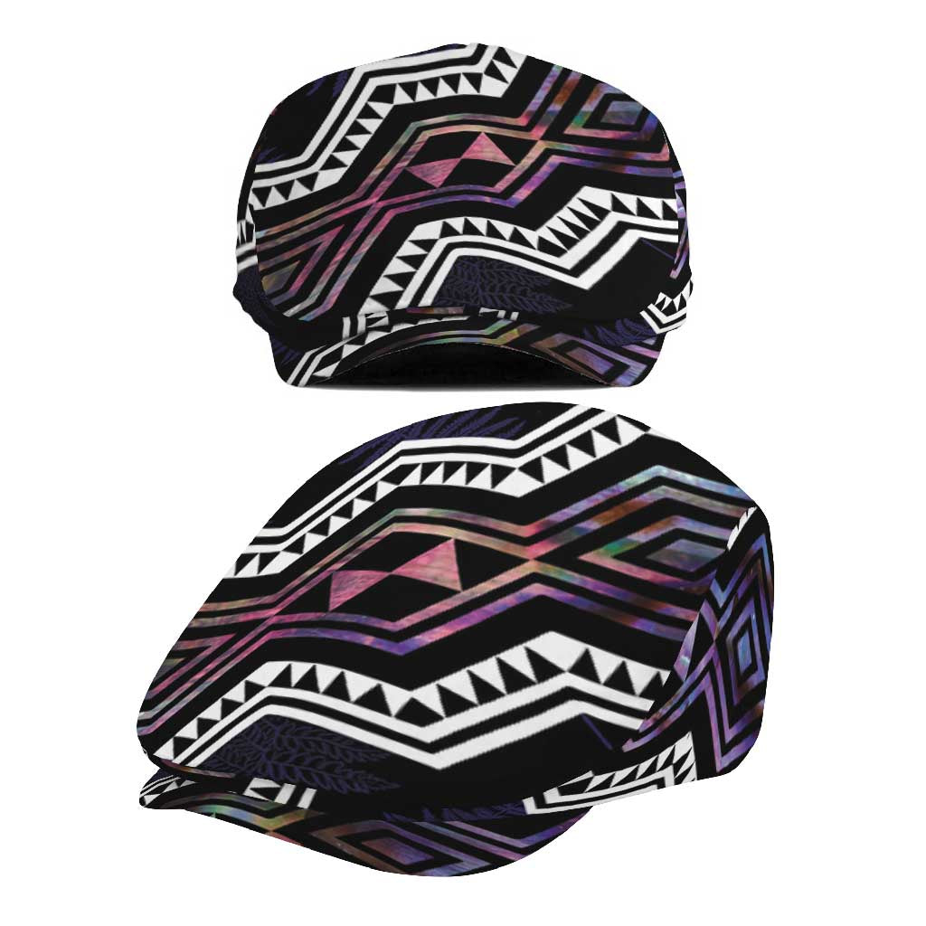 Taniko Aotearoa Mix Paua Shell Jeff Hat Niho Taniwha Lilac Glitter LT01 - Polynesian Pride