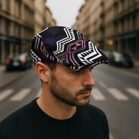 Taniko Aotearoa Mix Paua Shell Jeff Hat Niho Taniwha Lilac Glitter LT01 - Polynesian Pride
