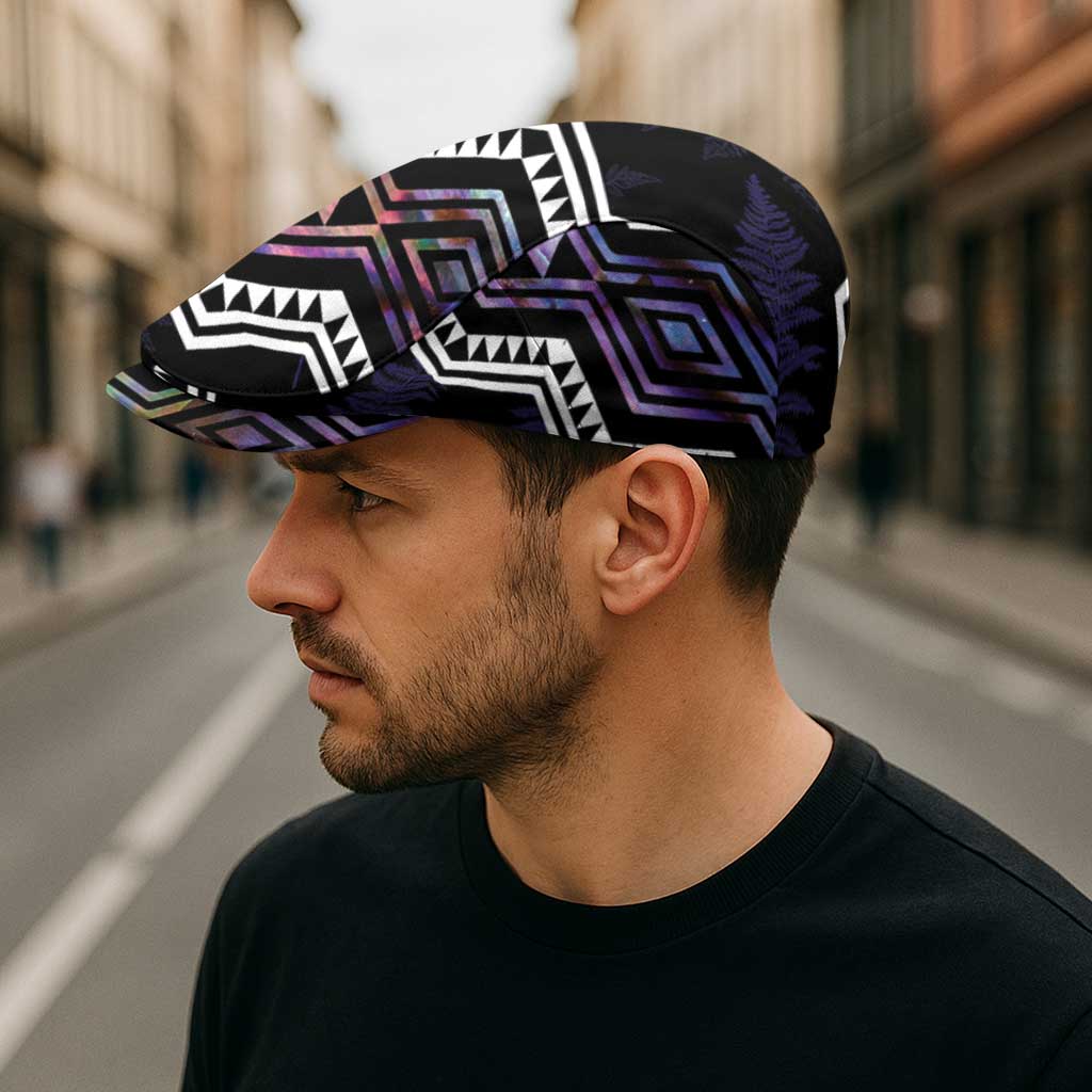 Taniko Aotearoa Mix Paua Shell Jeff Hat Niho Taniwha Lilac Glitter LT01 - Polynesian Pride