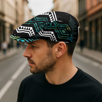 Taniko Aotearoa Mix Paua Shell Jeff Hat Niho Taniwha Turquoise Glitter LT01 - Polynesian Pride