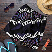 Taniko Aotearoa Mix Paua Shell Shorts for Men Niho Taniwha Lilac Glitter LT01 Purple - Polynesian Pride