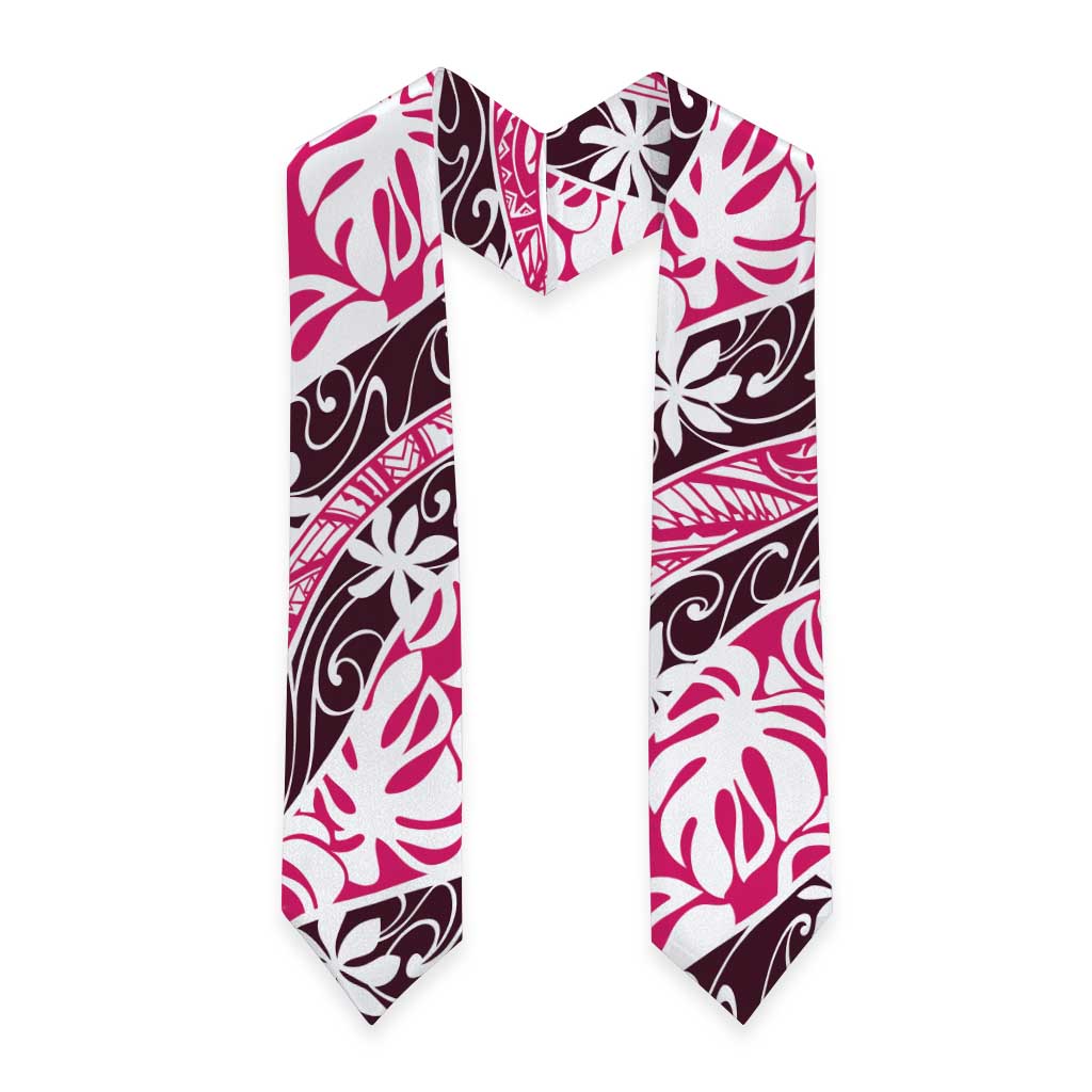 Tarona Tahiti Tiare Monstera Graduation Stole Polynesian Pattern Curve Style LT01 - Polynesian Pride