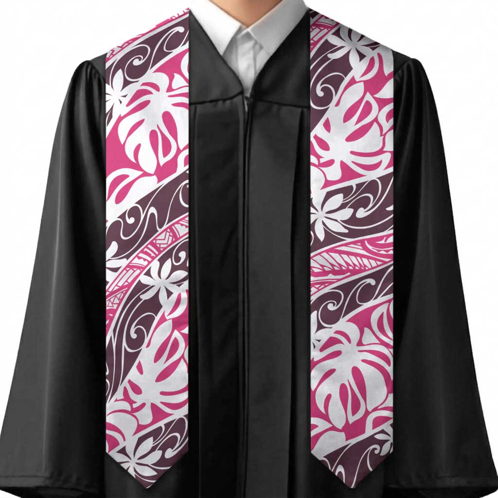 Tarona Tahiti Tiare Monstera Graduation Stole Polynesian Pattern Curve Style LT01 - Polynesian Pride
