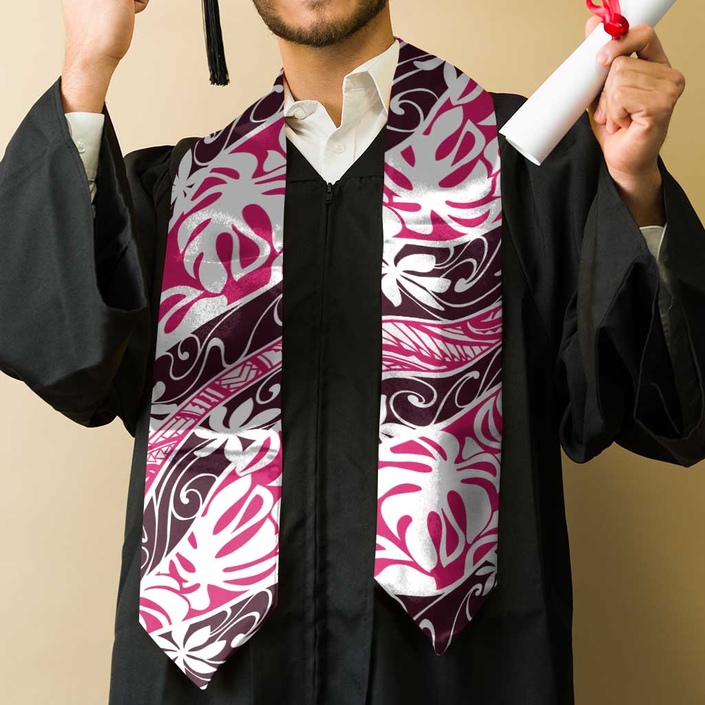 Tarona Tahiti Tiare Monstera Graduation Stole Polynesian Pattern Curve Style LT01 - Polynesian Pride
