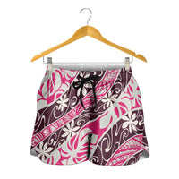 Tarona Tahiti Tiare Monstera Shorts for Women Polynesian Pattern Curve Style - Polynesian Pride