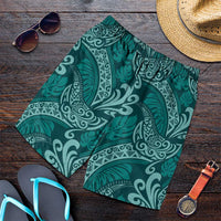 Teal Monstera Shorts for Men Polynesian Tribal Pattern LT01 Teal - Polynesian Pride