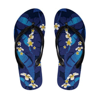 Teal Purple Banana Leaf Hawaii Flip Flops Lau Maia Plumeria Tropical Summer Vibes LT14 Teal Purple - Polynesian Pride